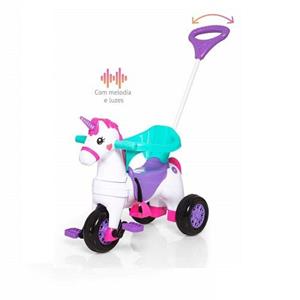 Motoca Triciclo Tico-Tico Dino Pink com Cabo - Magic Toys