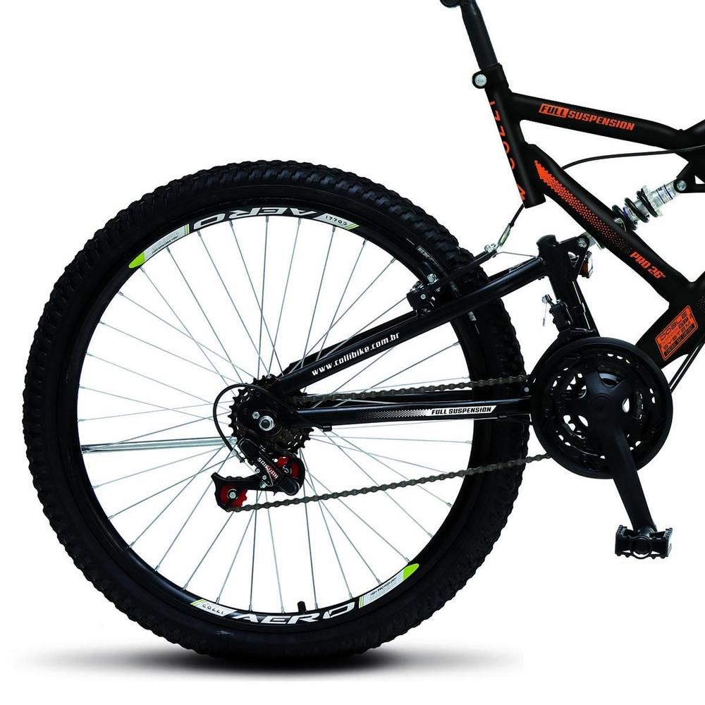 Bicicleta Colli GPS Aro-26 Com Dupla Suspensão, 36 Raias, 21 Marchas e  Freios V-Brake - Laranja