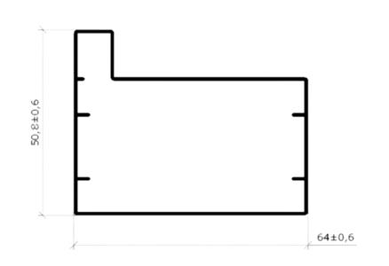 Perfil Hispex Cont.64 X 50.8 Bco 70143 P Portao