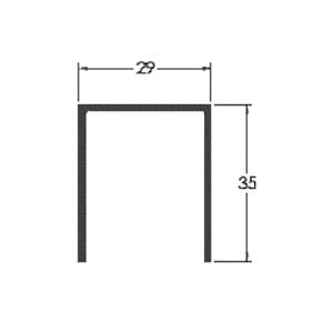 Perfil Hyspex U 29 X35 X1,20 Branco 77030