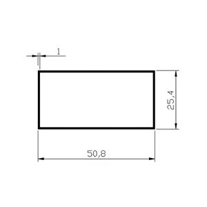 TUBO HISPEX RETANG 2'' X 1' X 1,00 BCO  40070